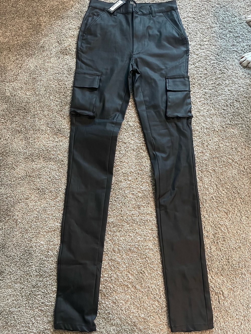 BoohooMAN Black Men's Leather Pants Skinny TALL